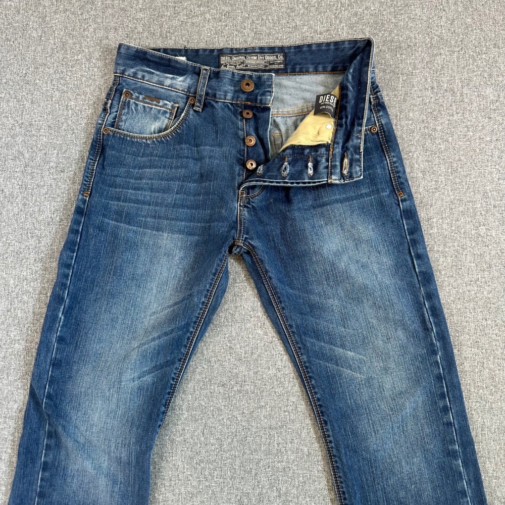 Diesel Jeans Men 30x30 Phoenix Straight Fit Blue Selvedge Ring Spun Denim